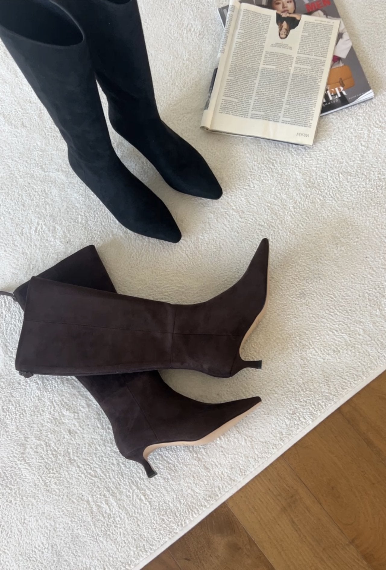 Suede Middle heels Long Boots