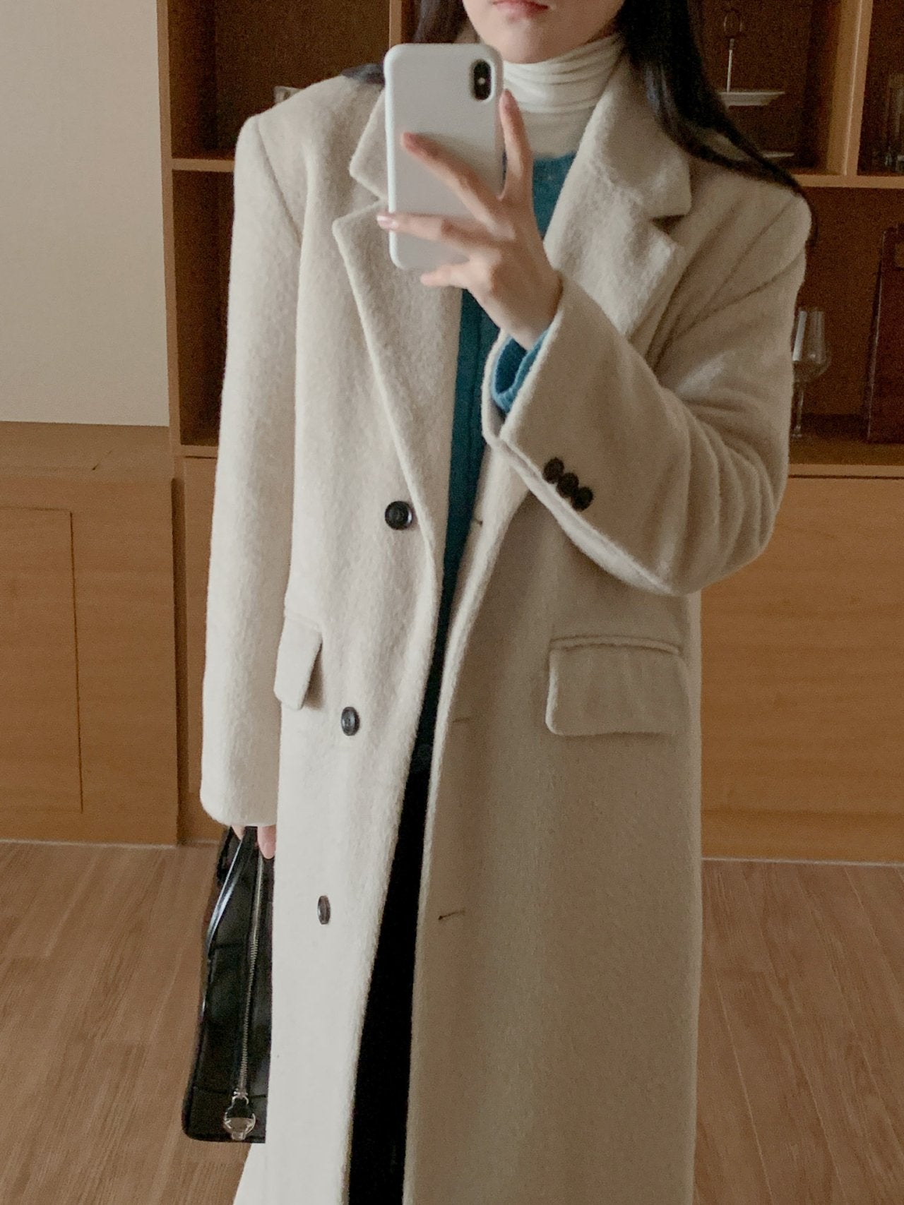 Fluffy wool coat-2col