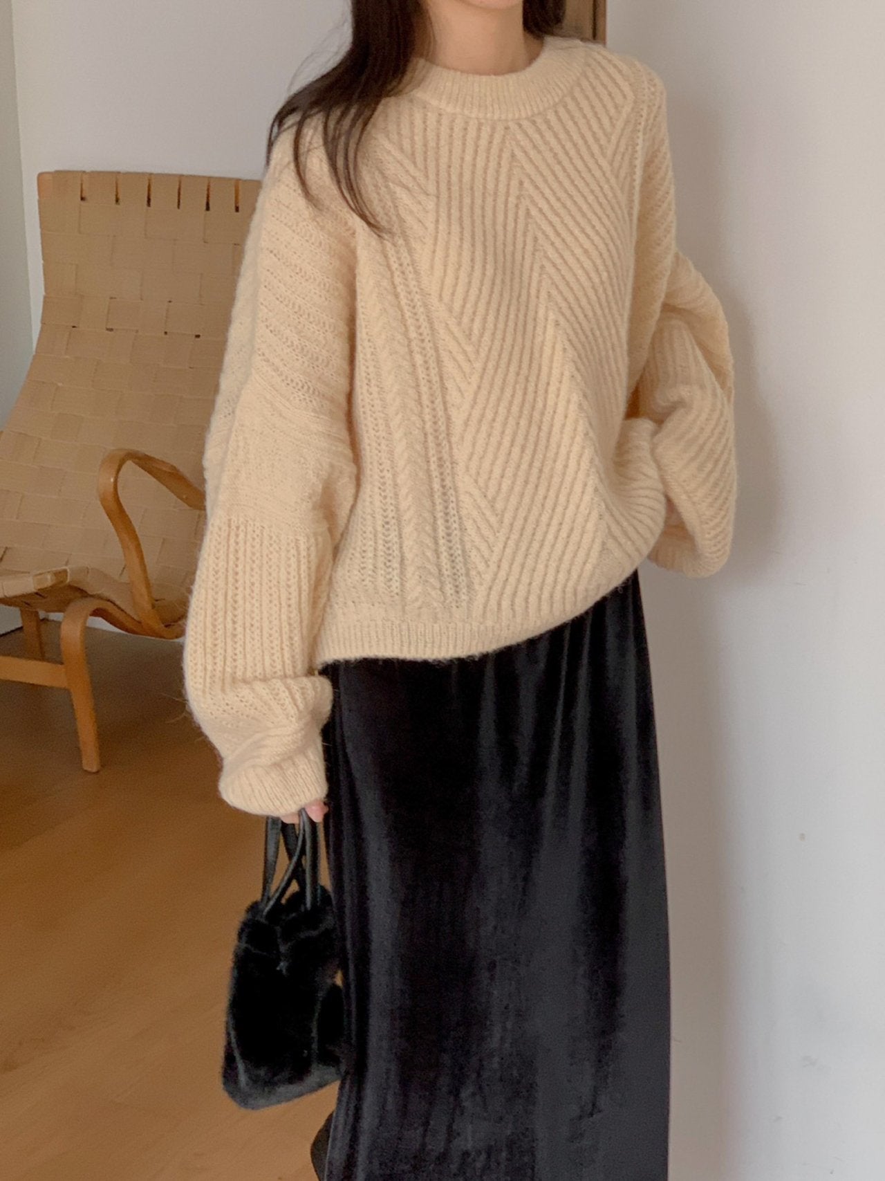 alpaca oblique knit-2col