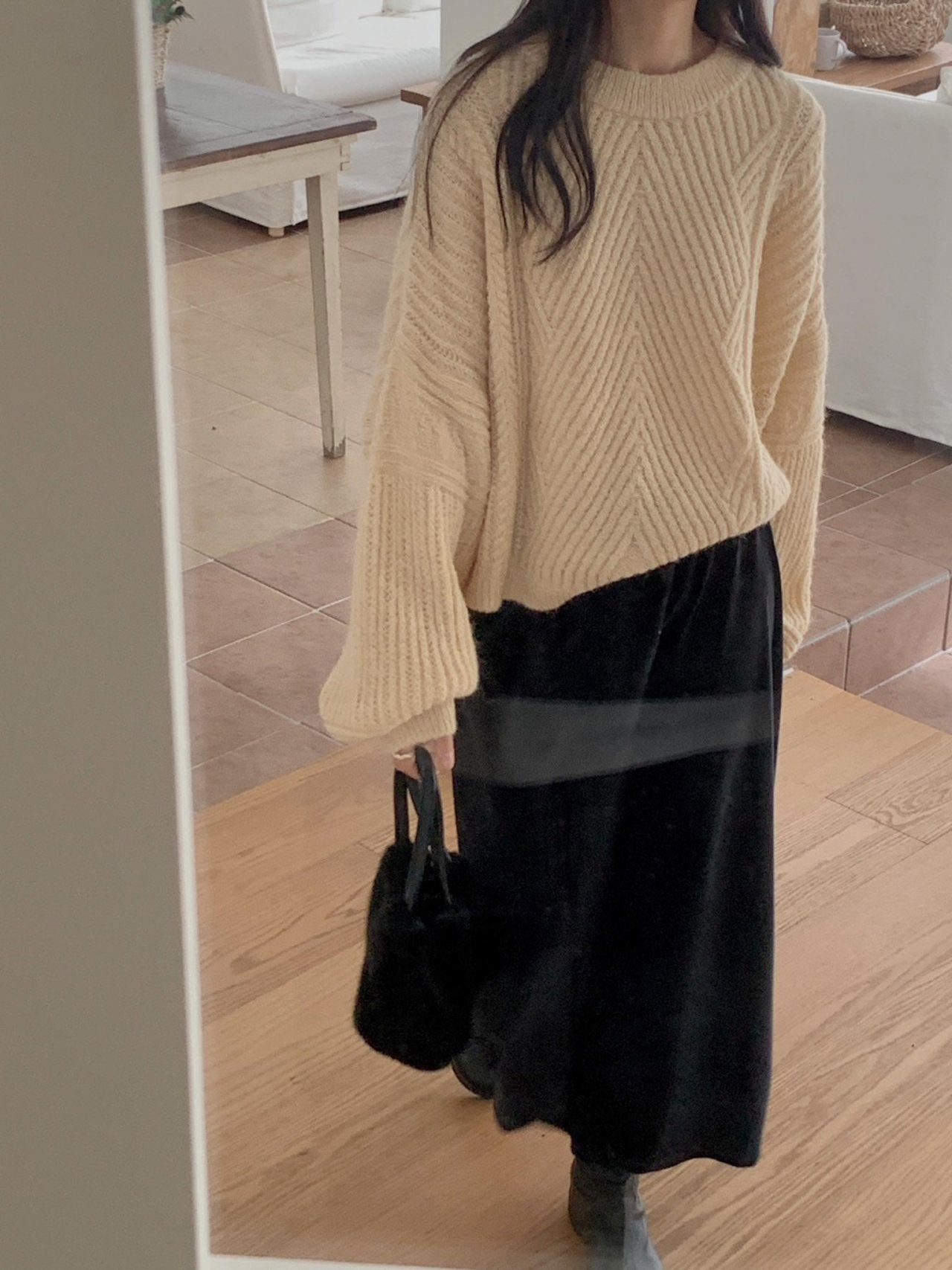 alpaca oblique knit-2col