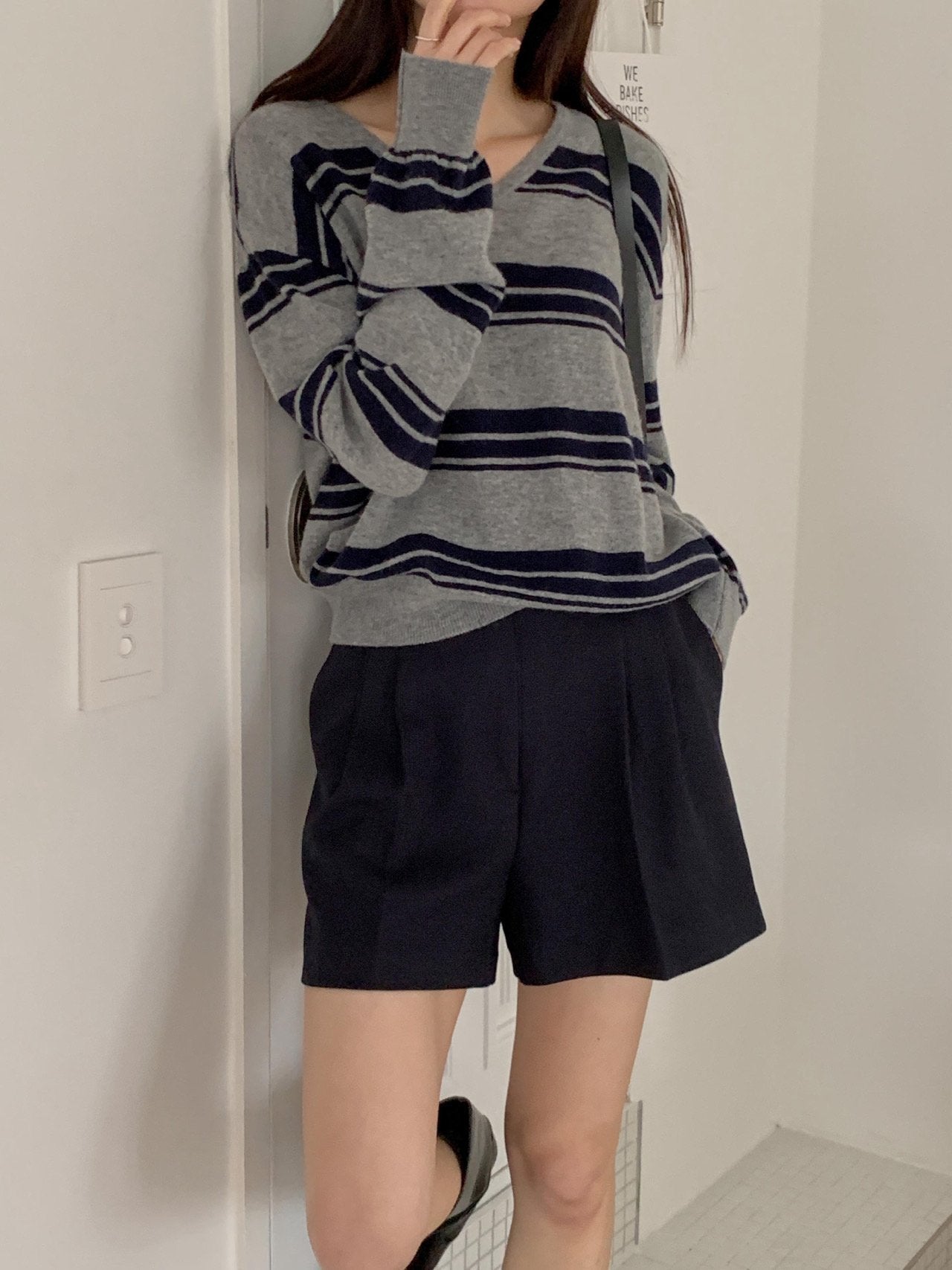 V-stripe knit-3col