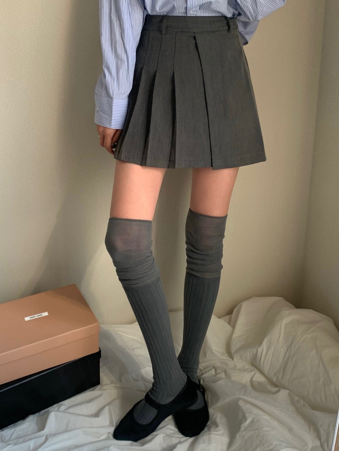 See-through knee socks-3col