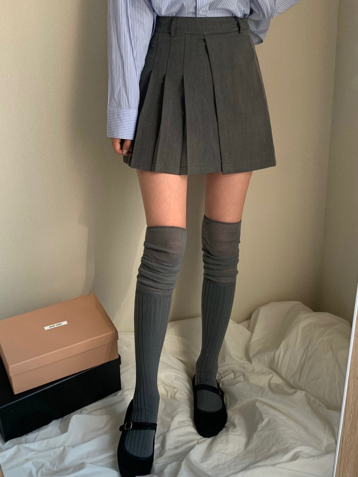 See-through knee socks-3col