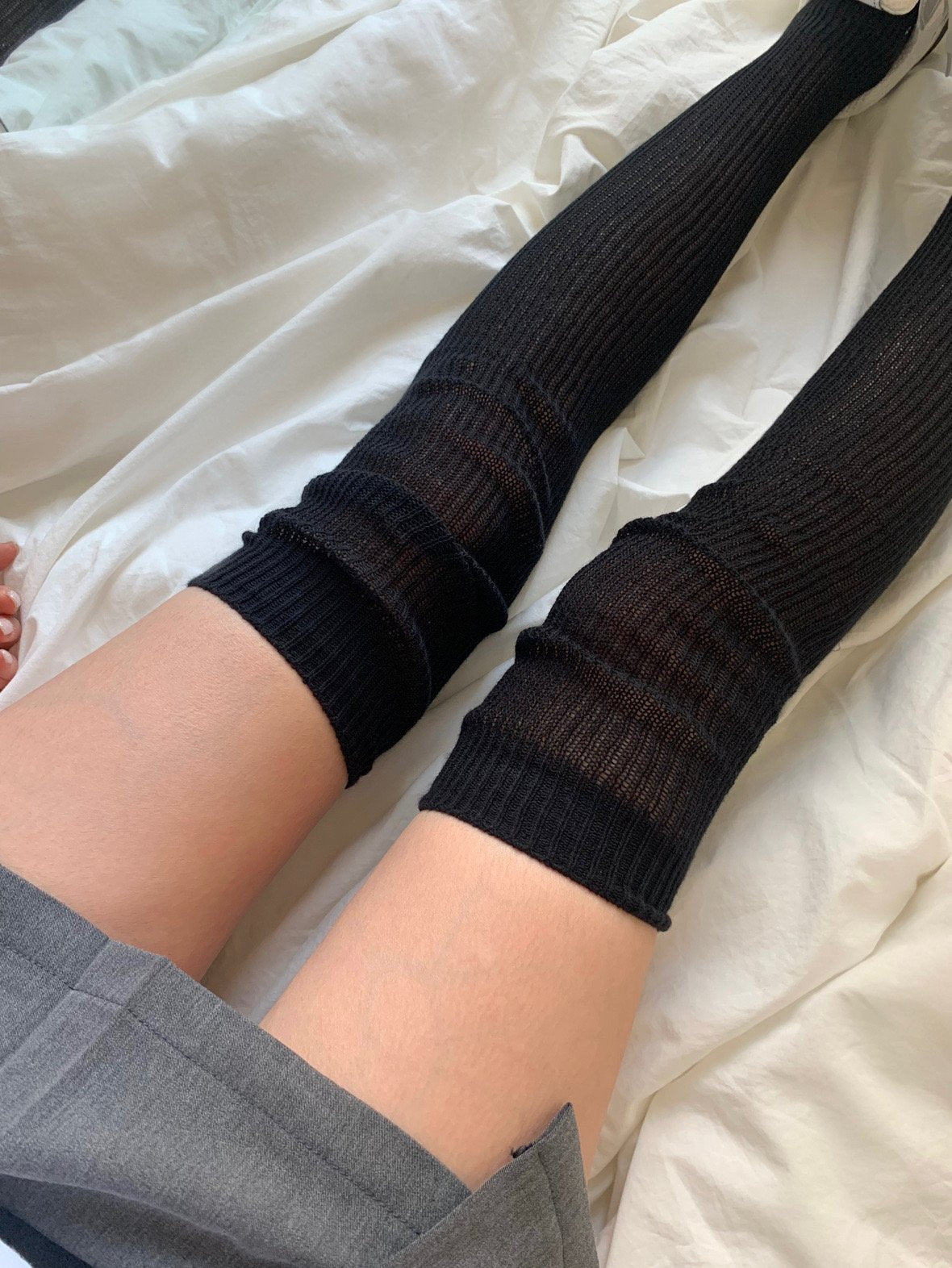 See-through knee socks-3col