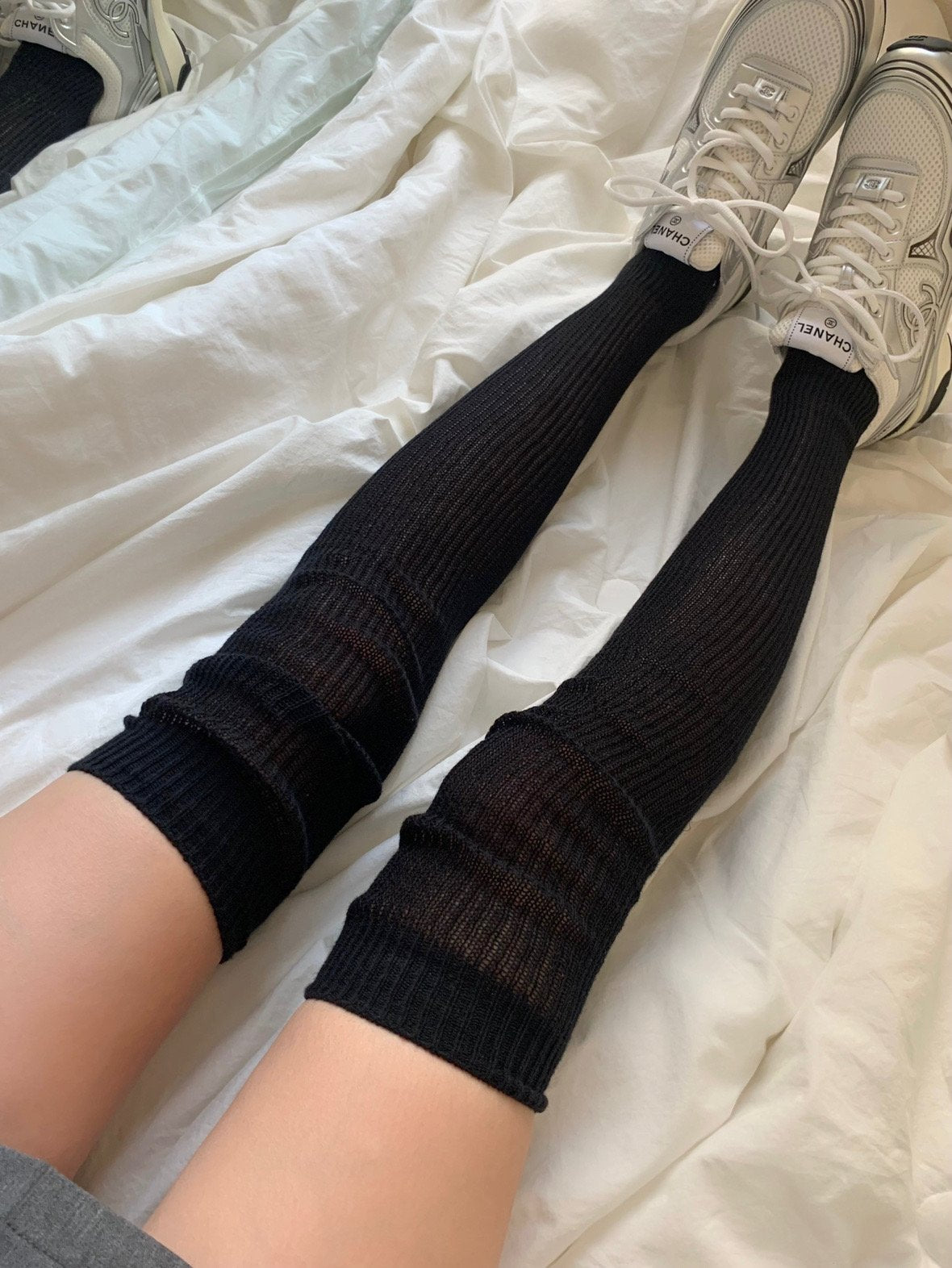 See-through knee socks-3col