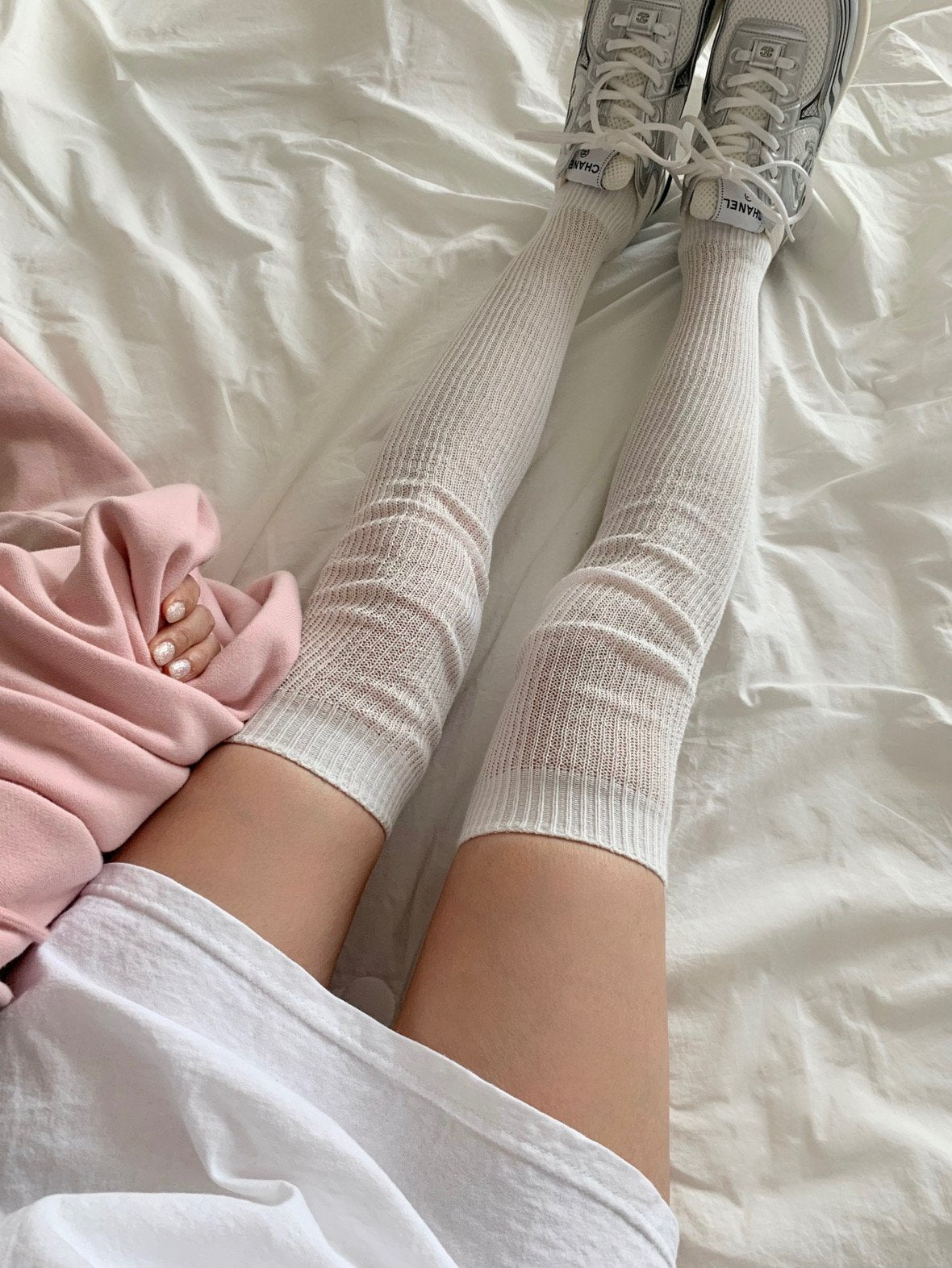 See-through knee socks-3col