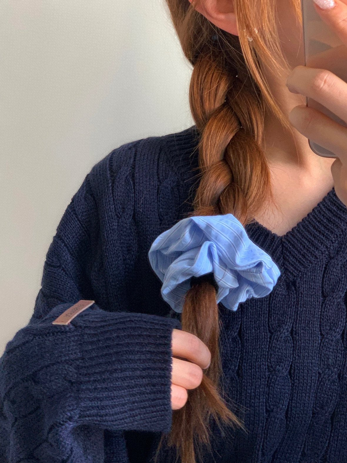 Stripe hair scrunchies-5col