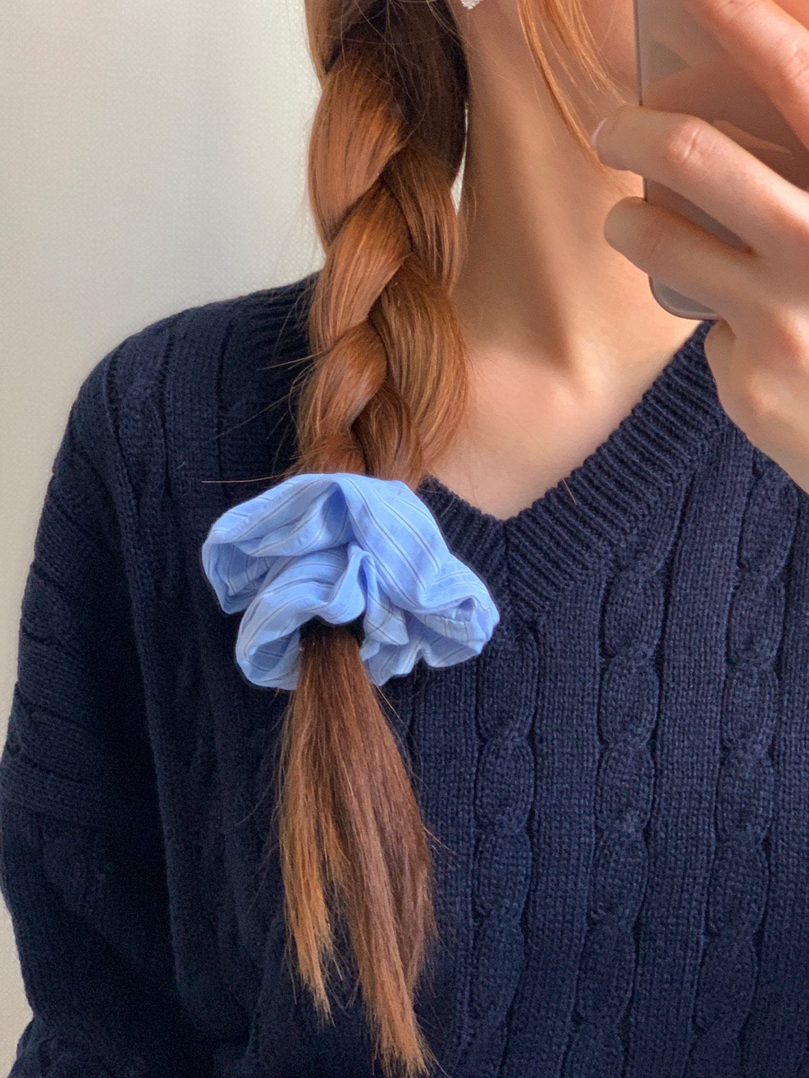 Stripe hair scrunchies-5col