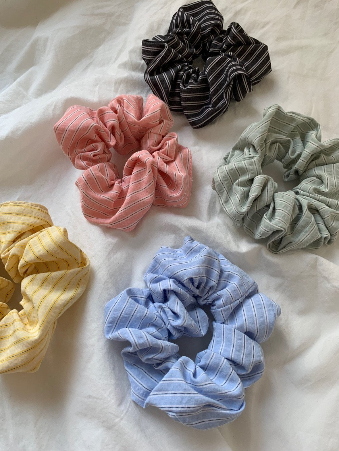 Stripe hair scrunchies-5col