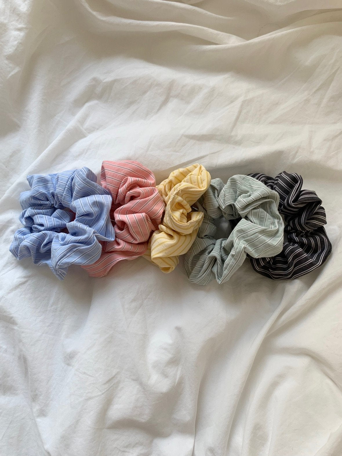 Stripe hair scrunchies-5col