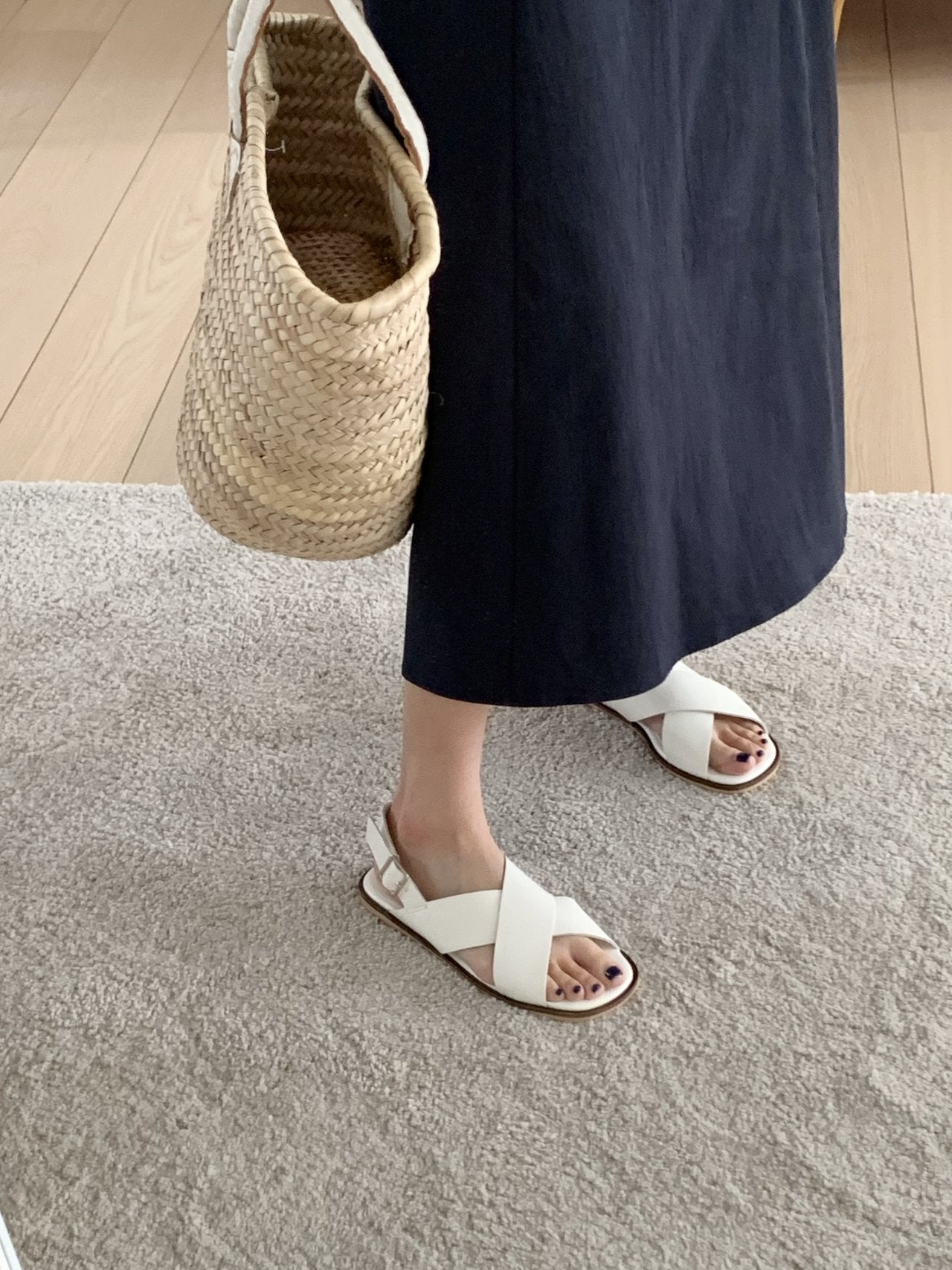 Cross flat sandals