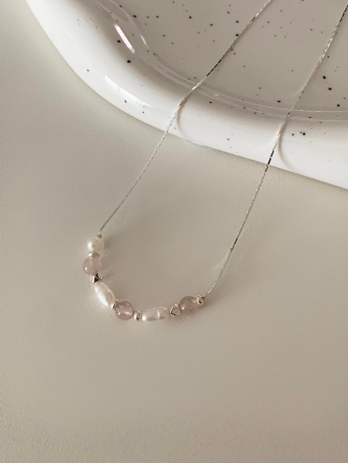 Rose Quartz Pearl Necklace
