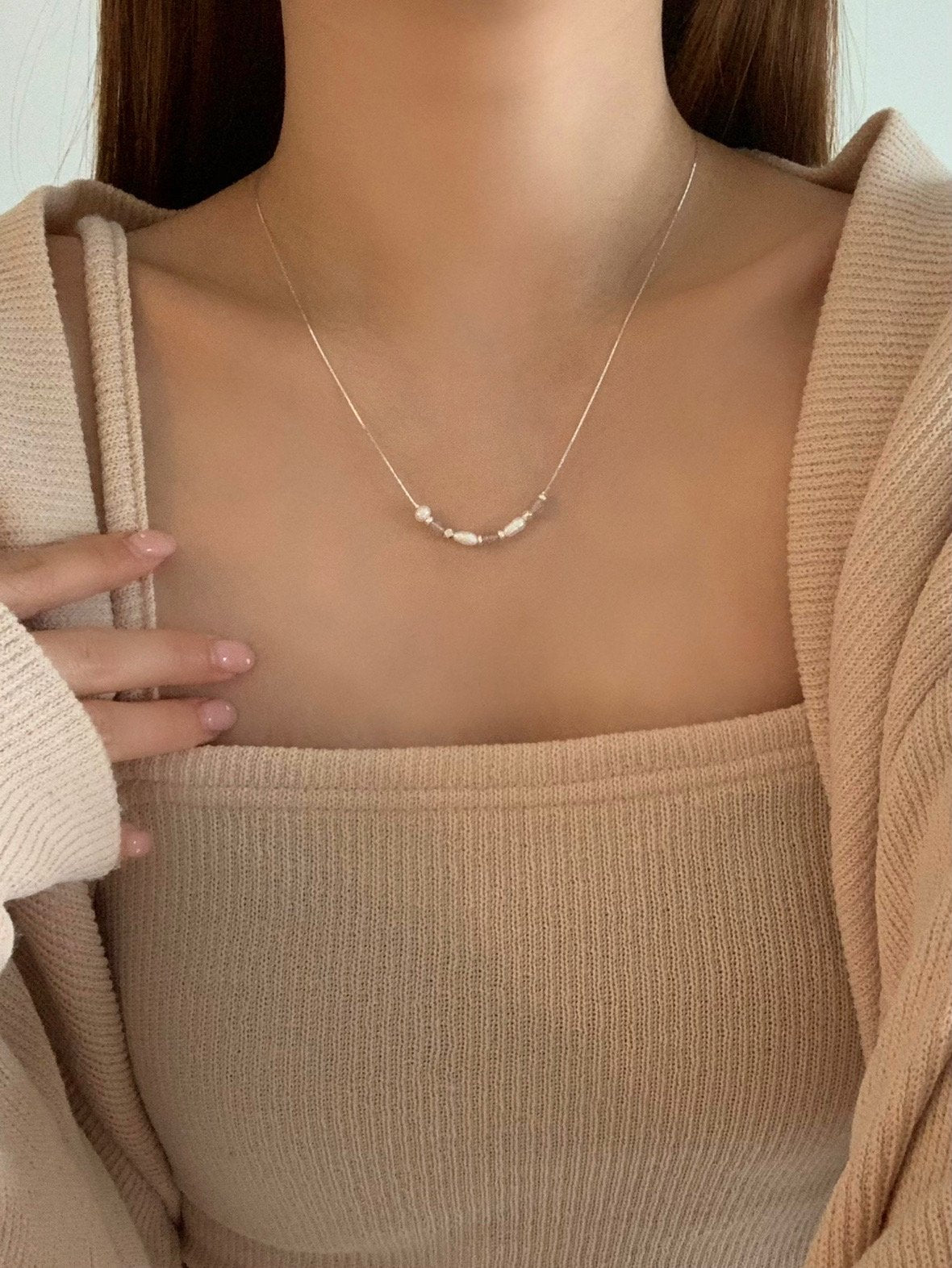 Rose Quartz Pearl Necklace