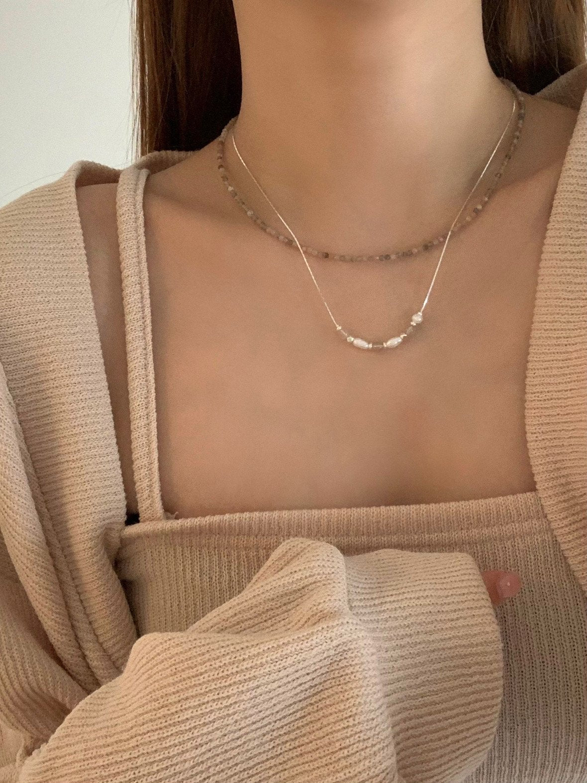 Rose Quartz Pearl Necklace