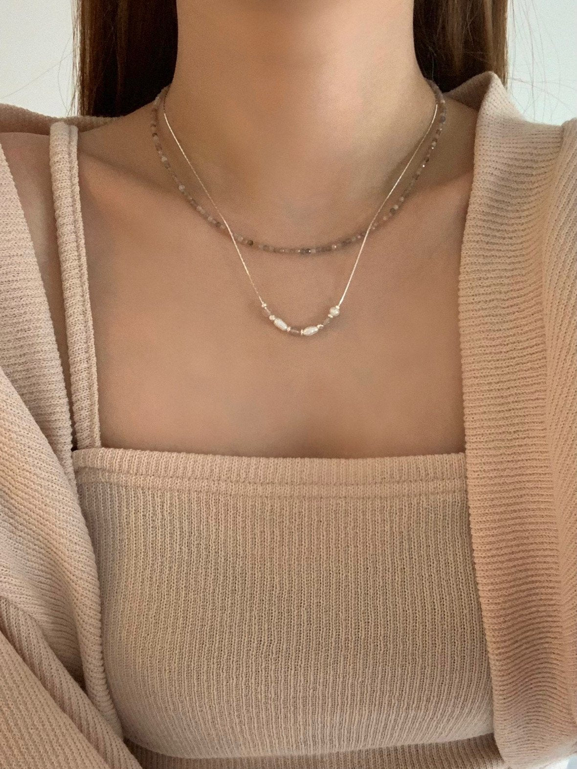 Rose Quartz Pearl Necklace