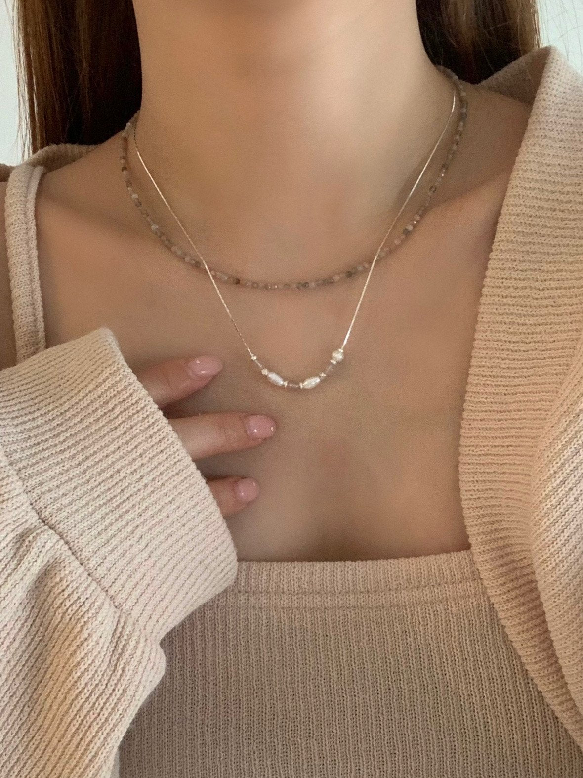 Rose Quartz Pearl Necklace