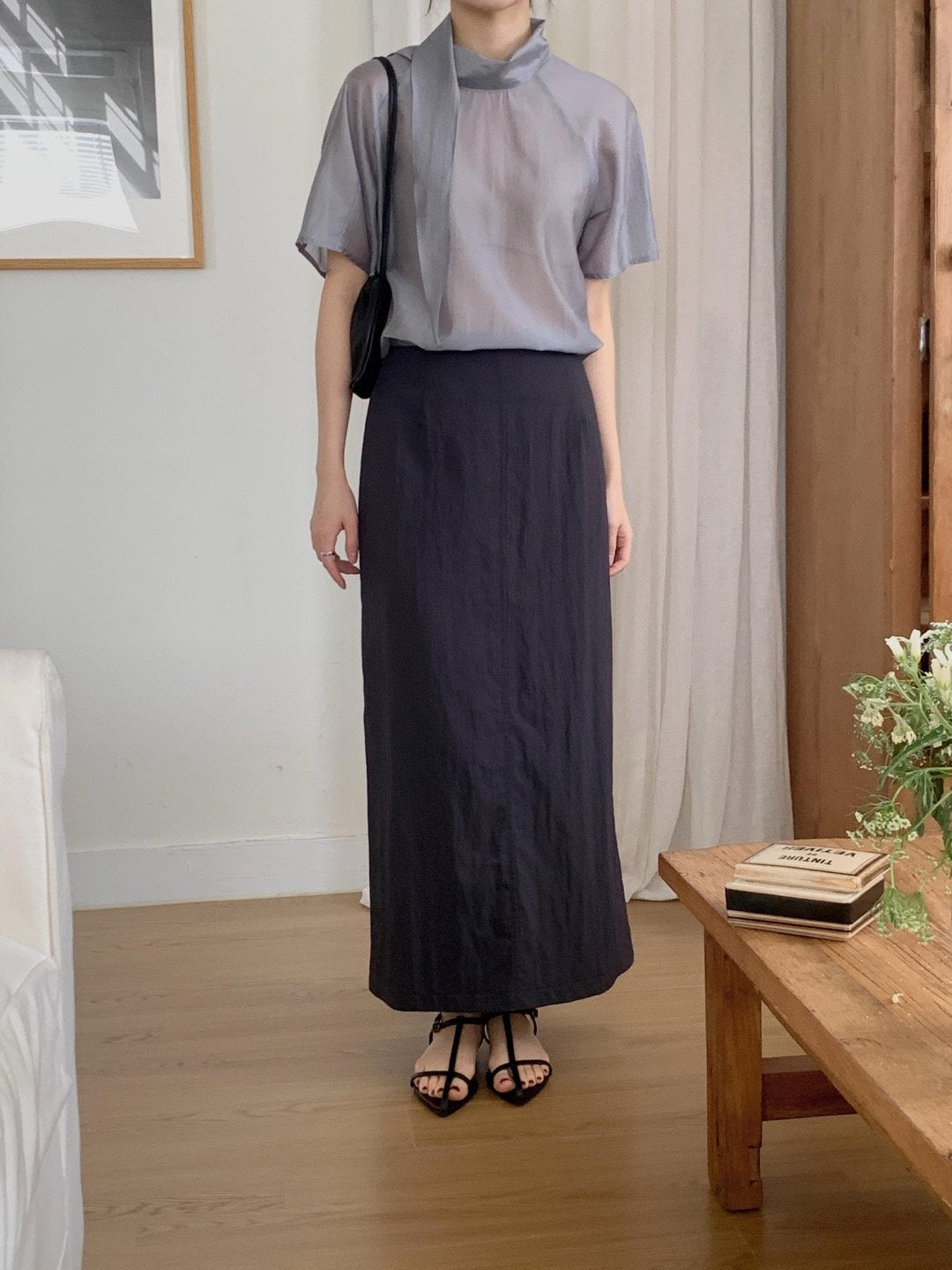 Nerse tie blouse-2col