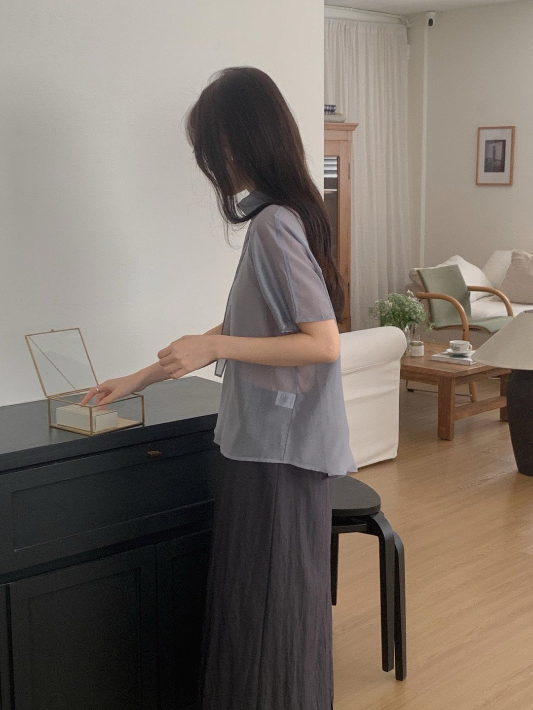 Nerse tie blouse-2col