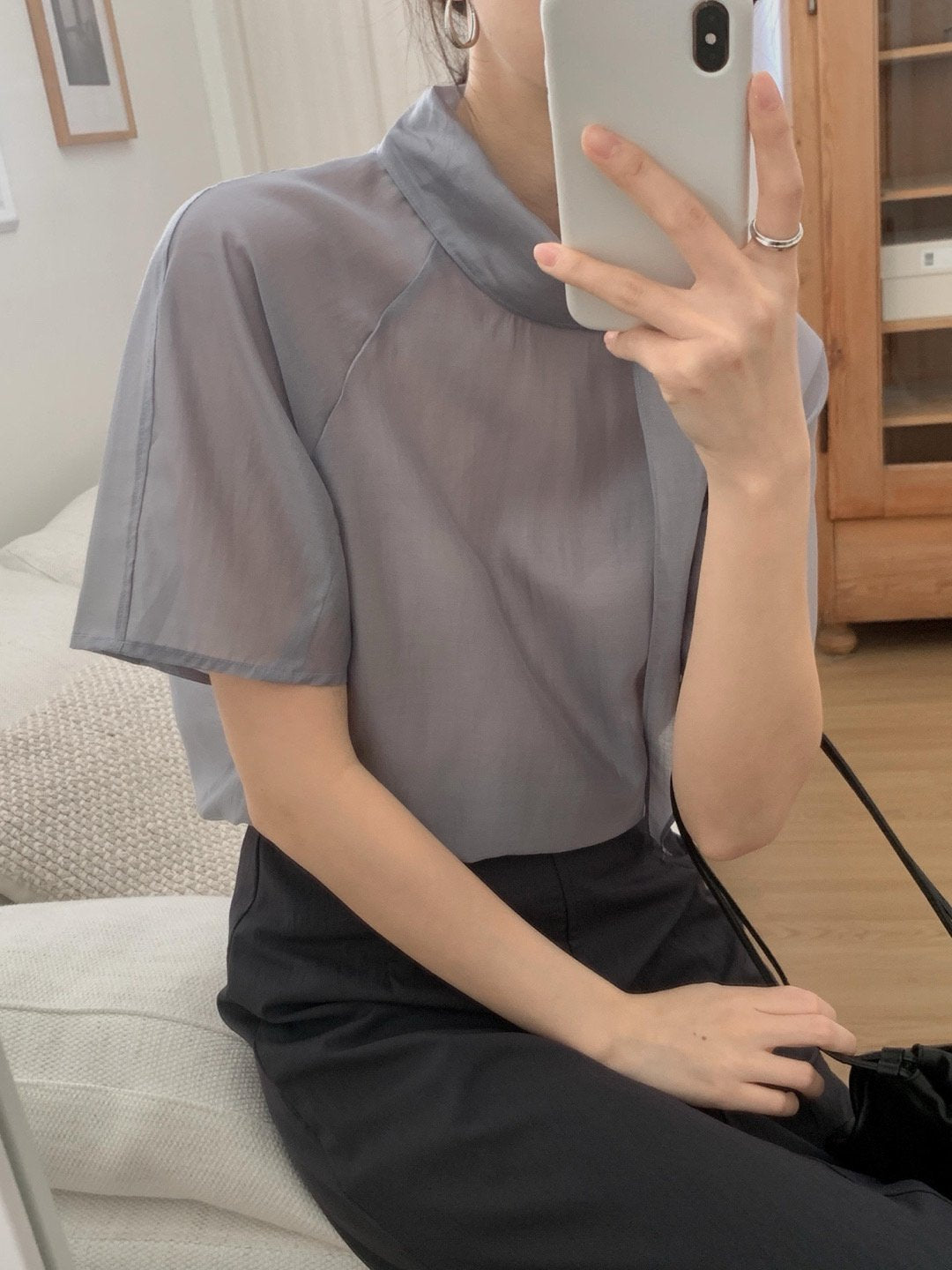 Nerse tie blouse-2col