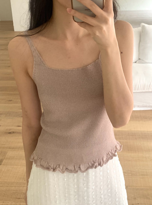 deondo metal frill sleeve top-4col