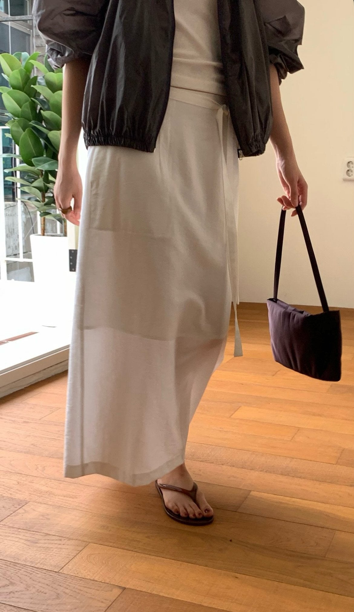 deondo lin pocket wrap skirt-2col