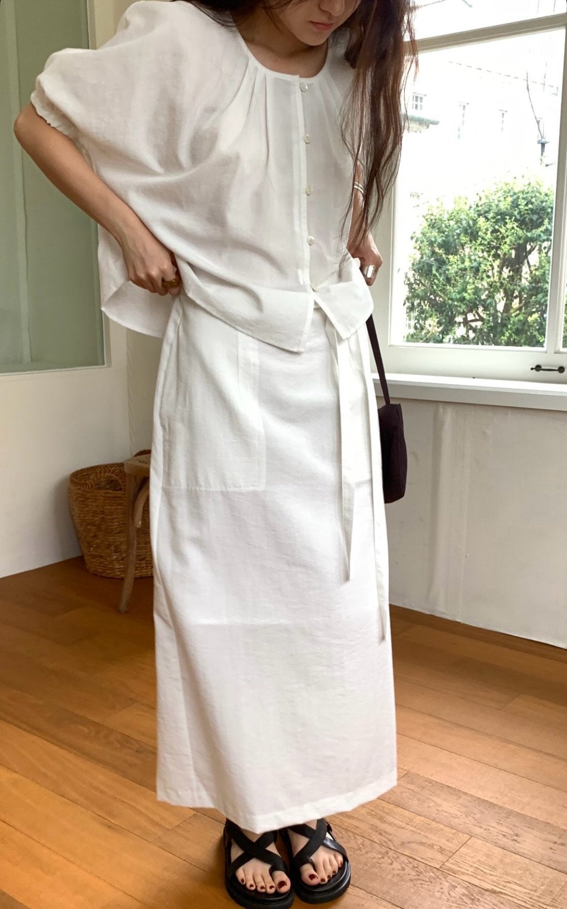 deondo lin pocket wrap skirt-2col