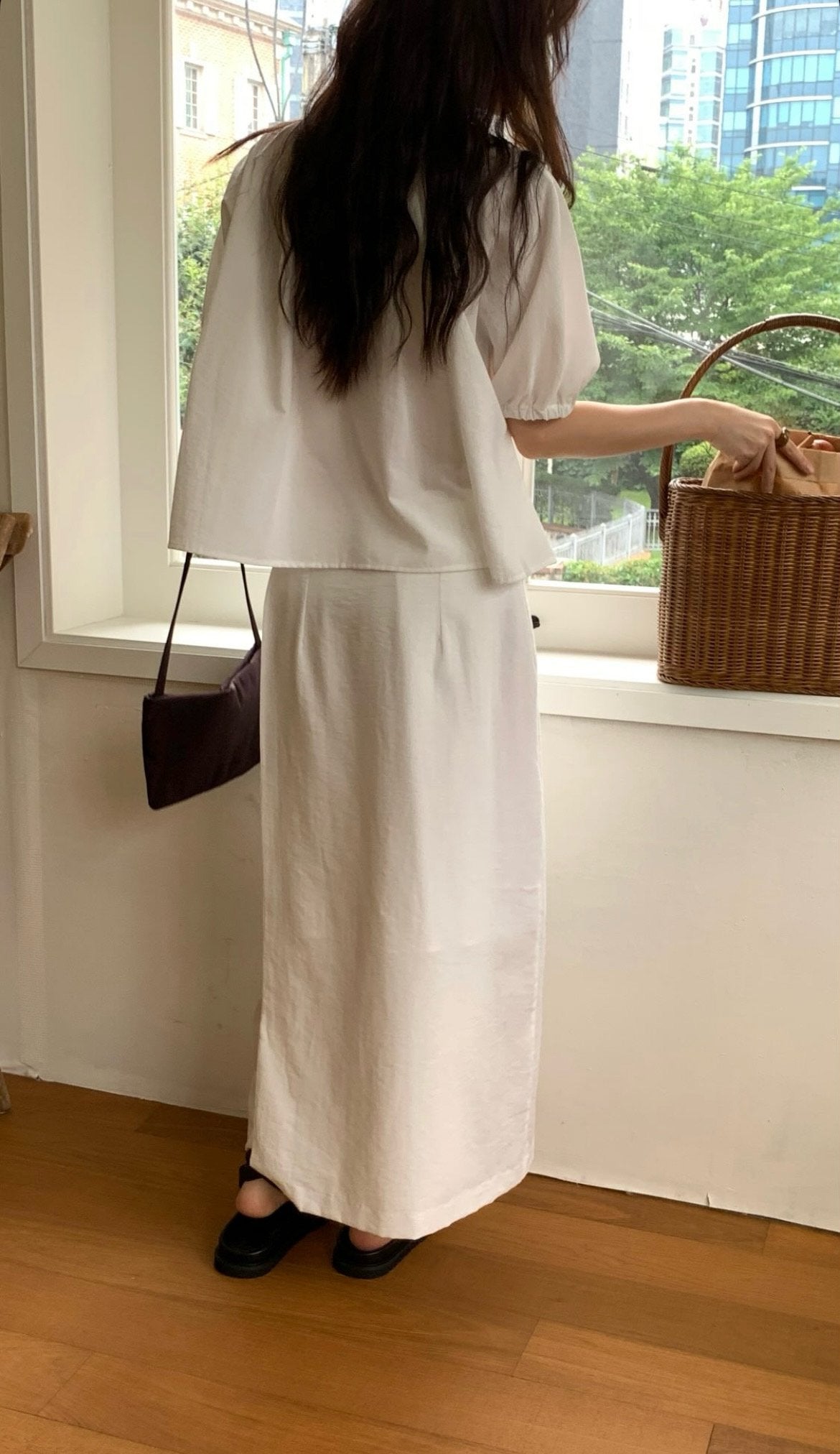 deondo lin pocket wrap skirt-2col