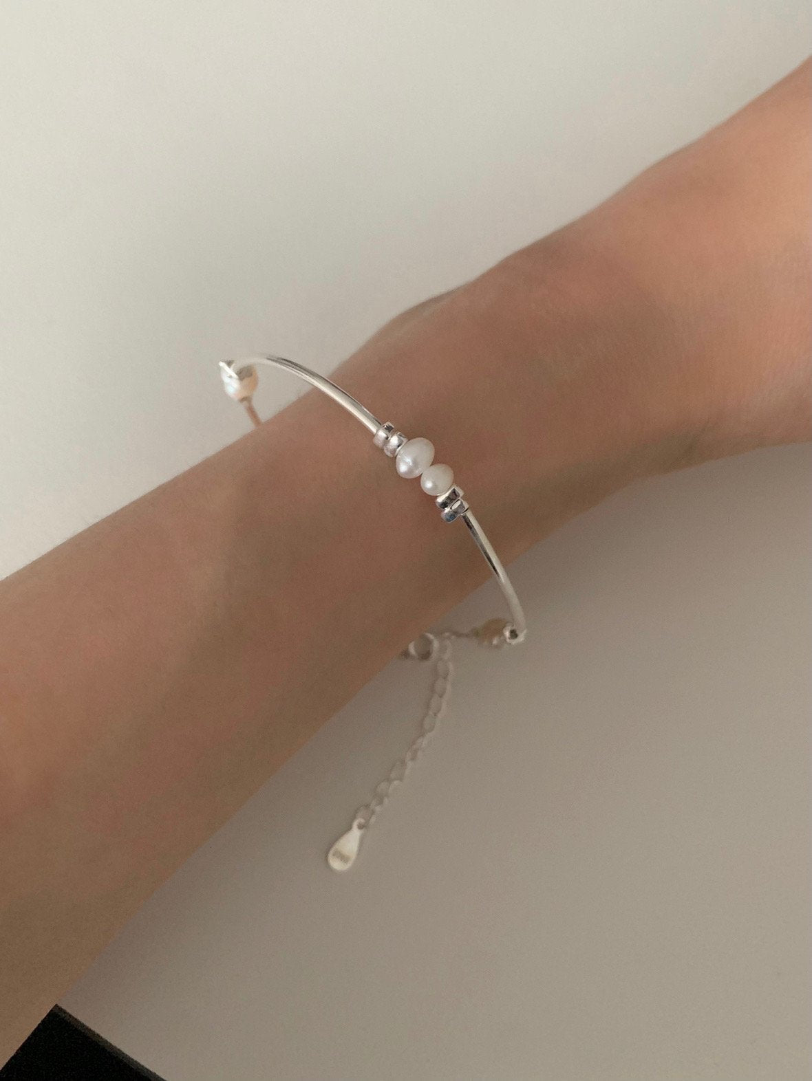bangle pearl bracelet