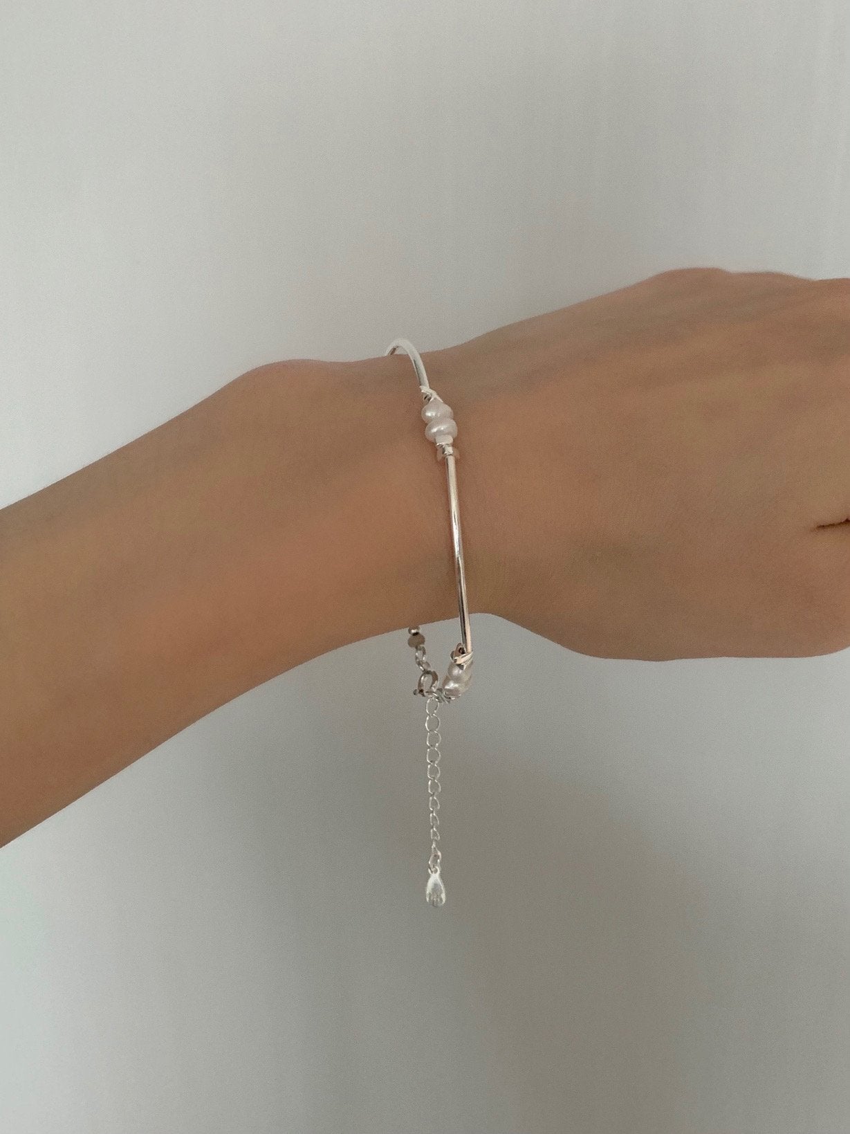 bangle pearl bracelet