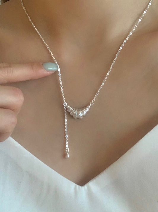 Bold croissant drop necklace