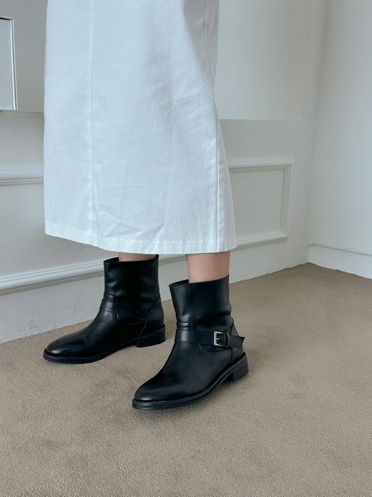 short buckle rider boots