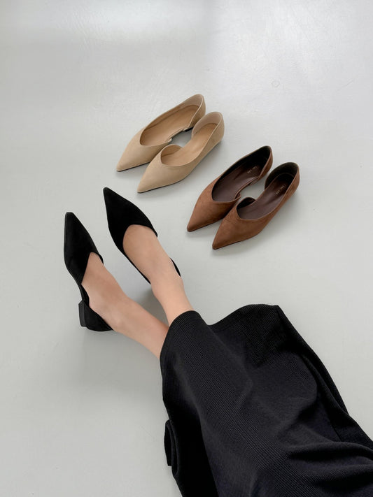Inside Open Suede Flat