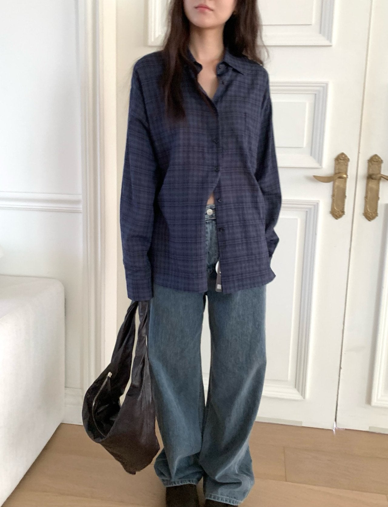 deondo plaid check shirt-3col
