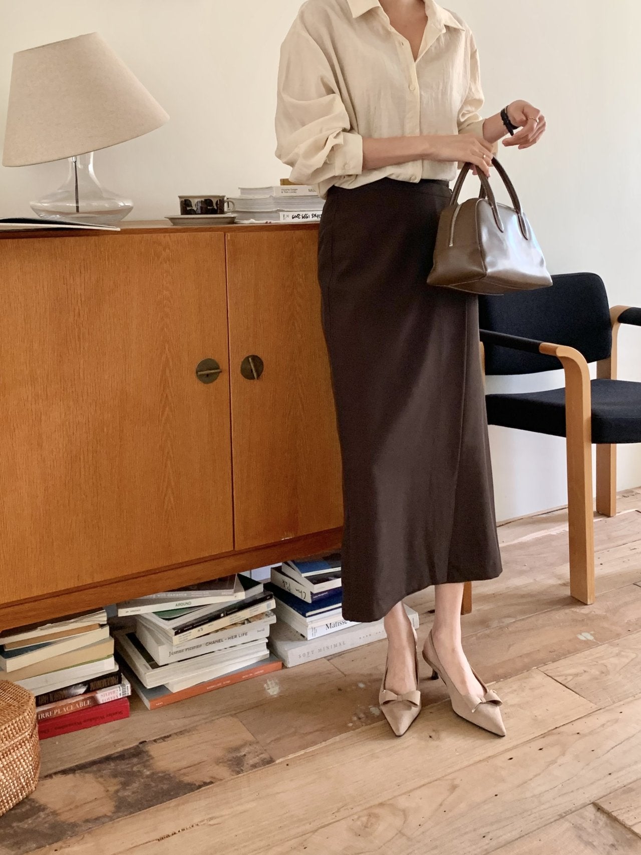 ribbon suede sling back-3col