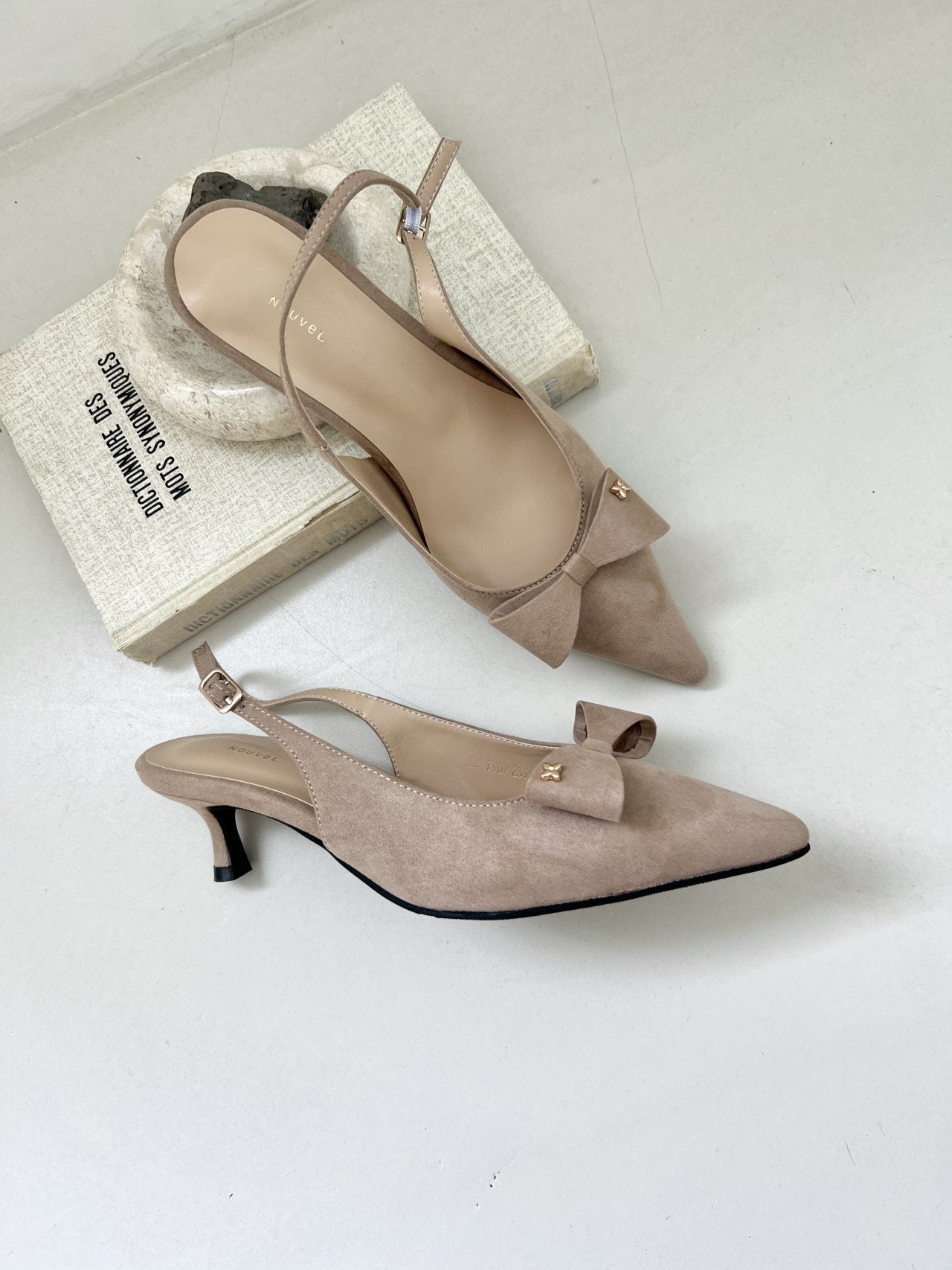 ribbon suede sling back-3col