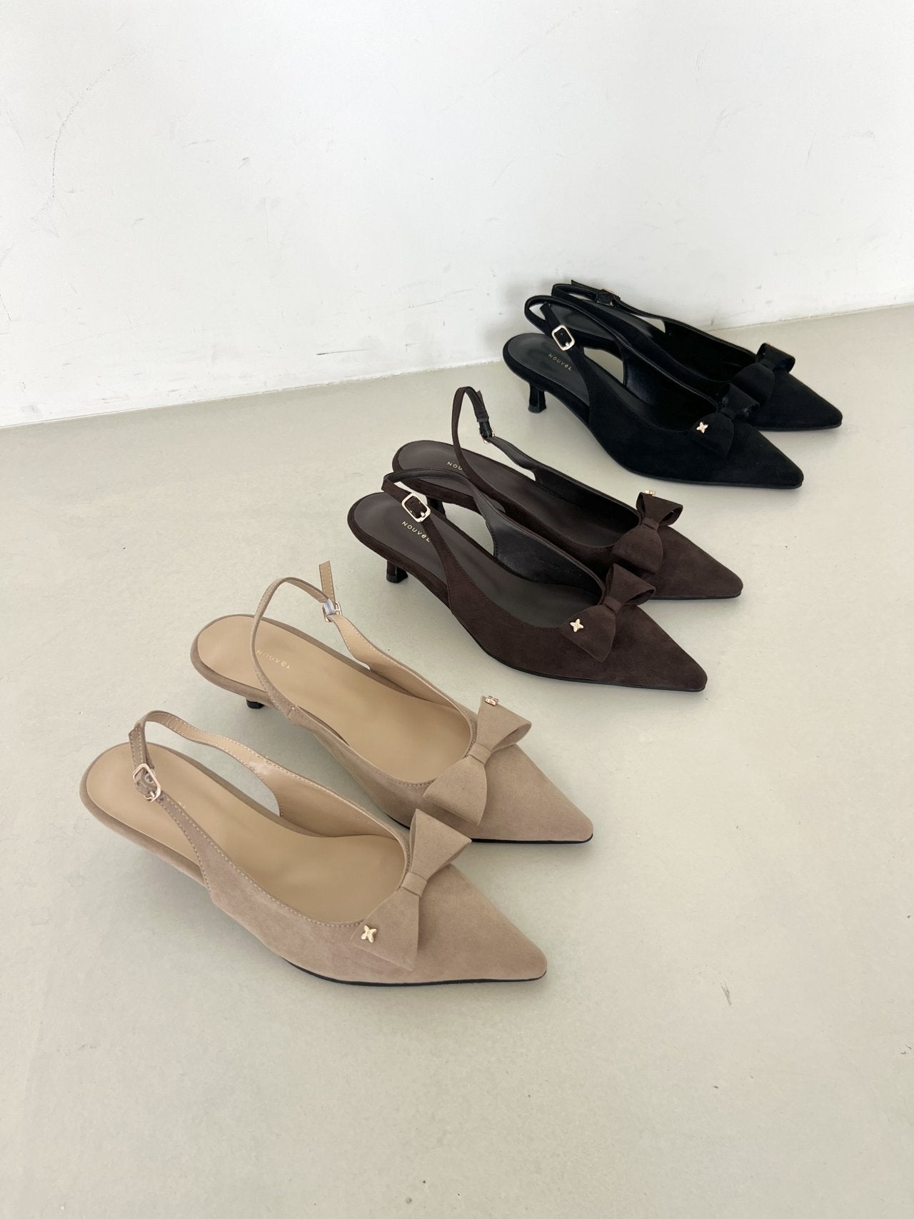 ribbon suede sling back-3col