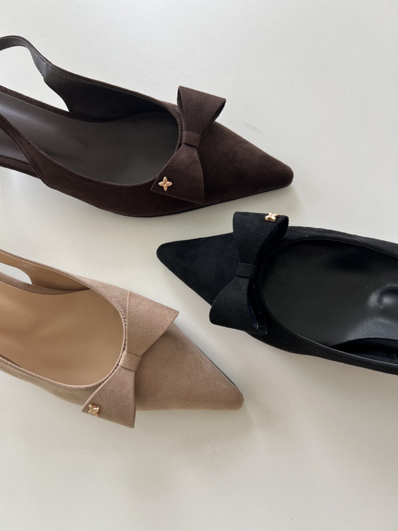 ribbon suede sling back-3col