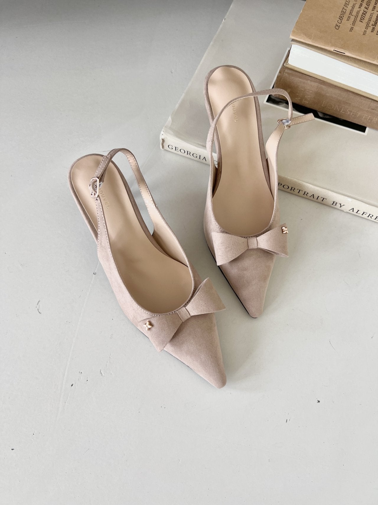 ribbon suede sling back-3col