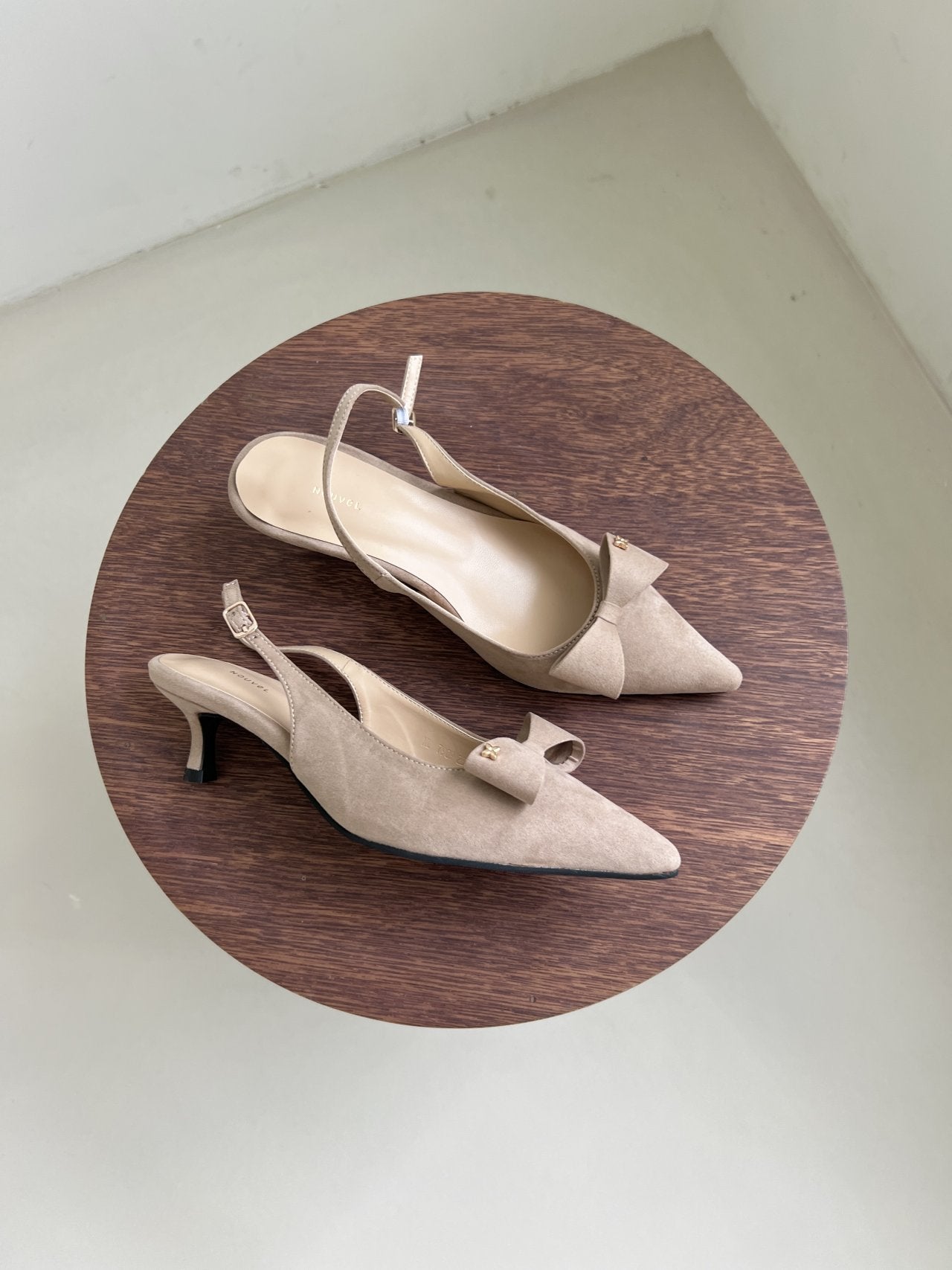 ribbon suede sling back-3col