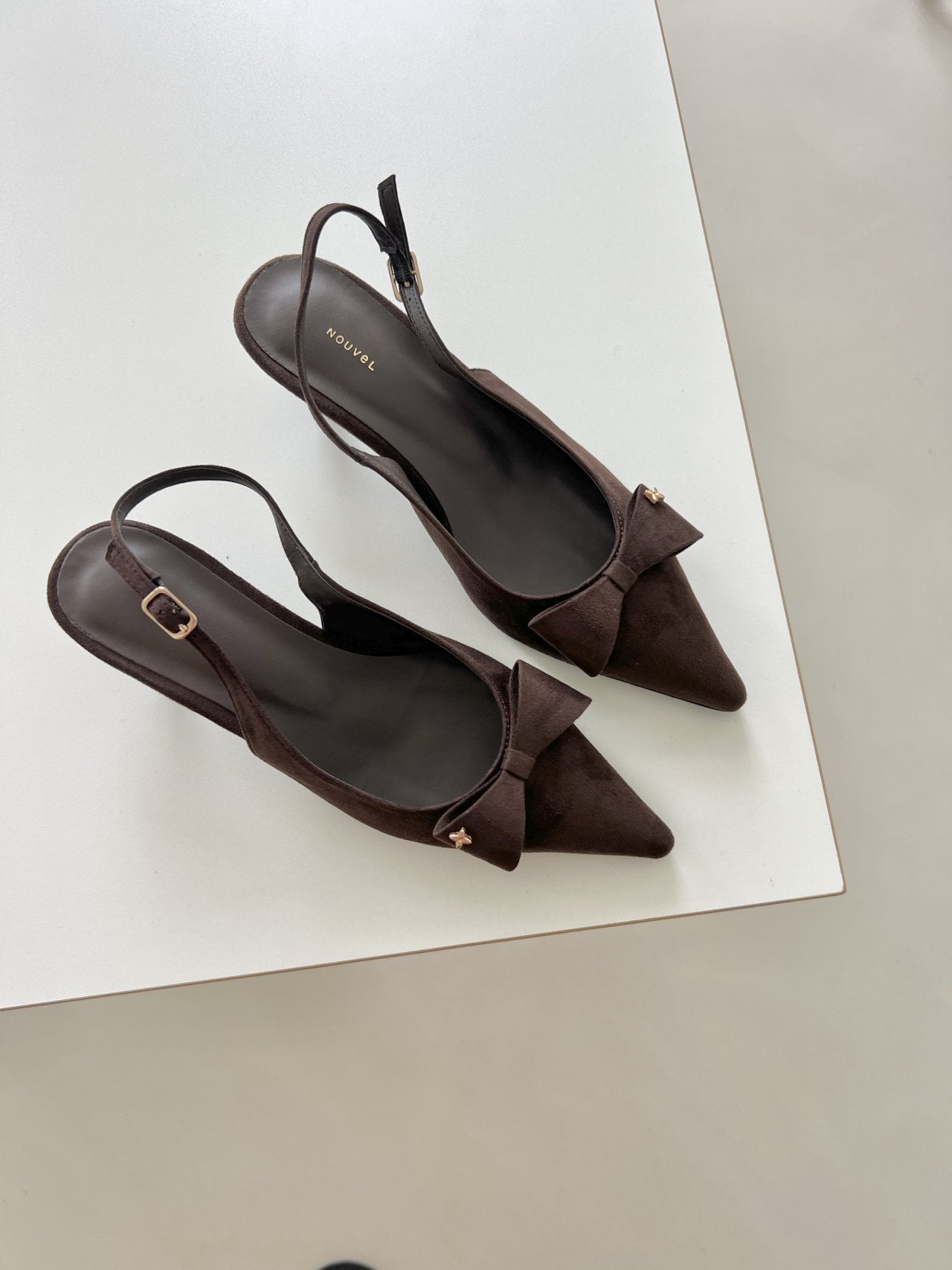 ribbon suede sling back-3col