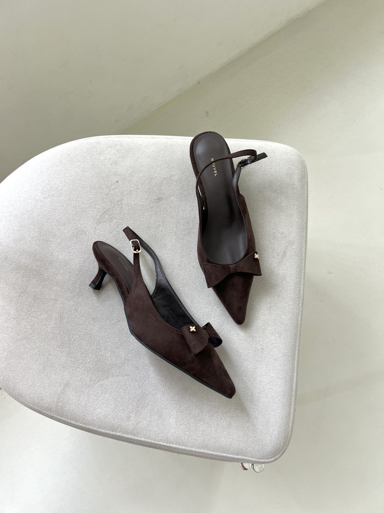 ribbon suede sling back-3col