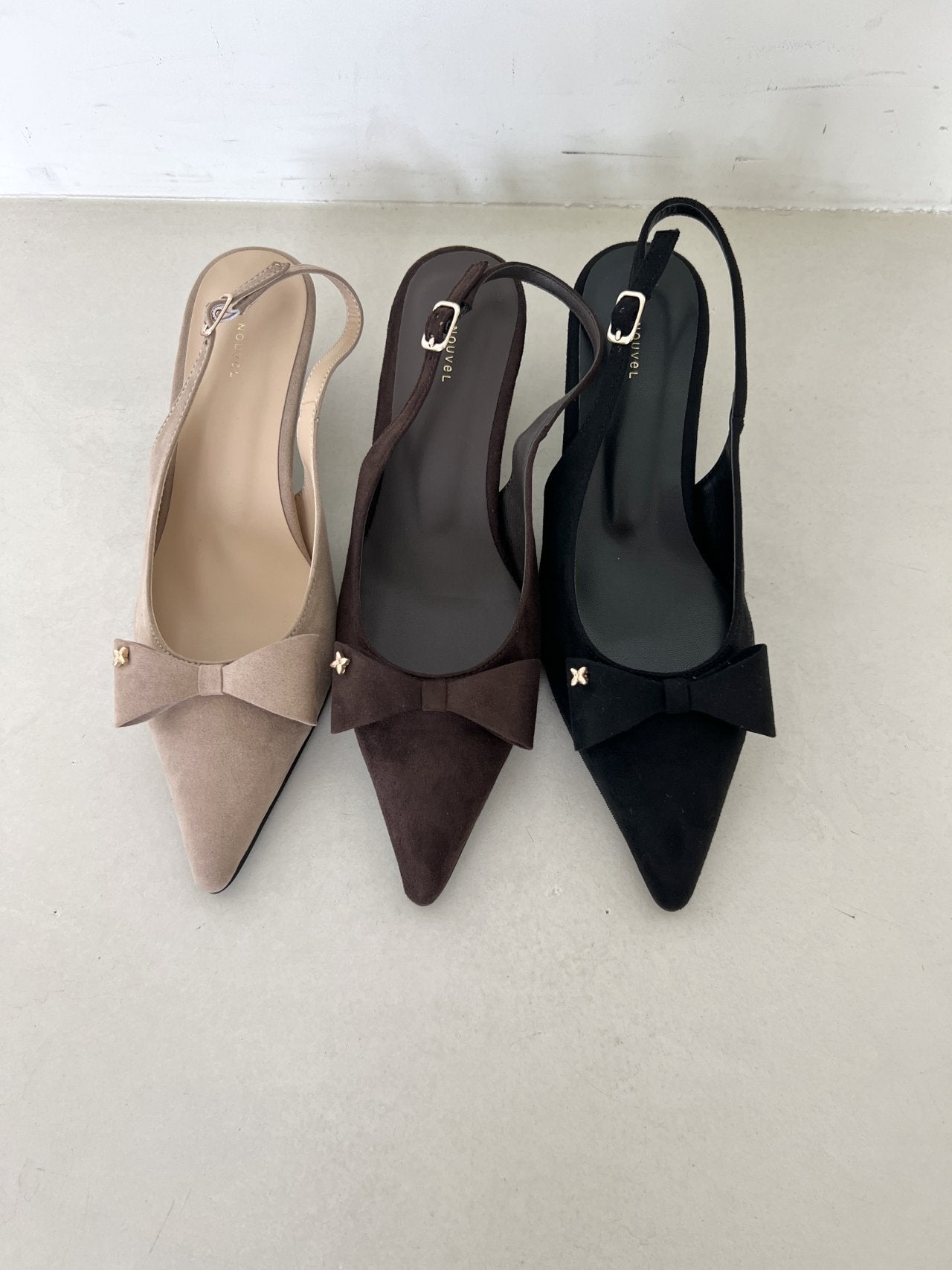 ribbon suede sling back-3col