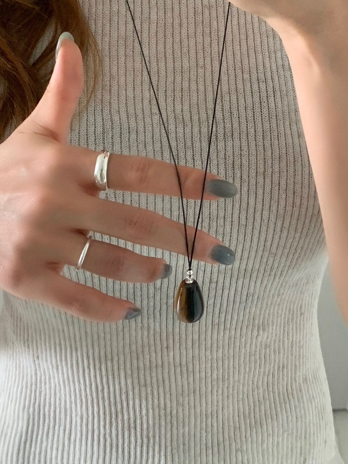 Waterdrop long necklace