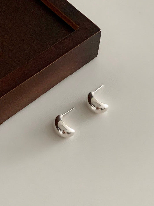 Bold Silver Moon Earrings