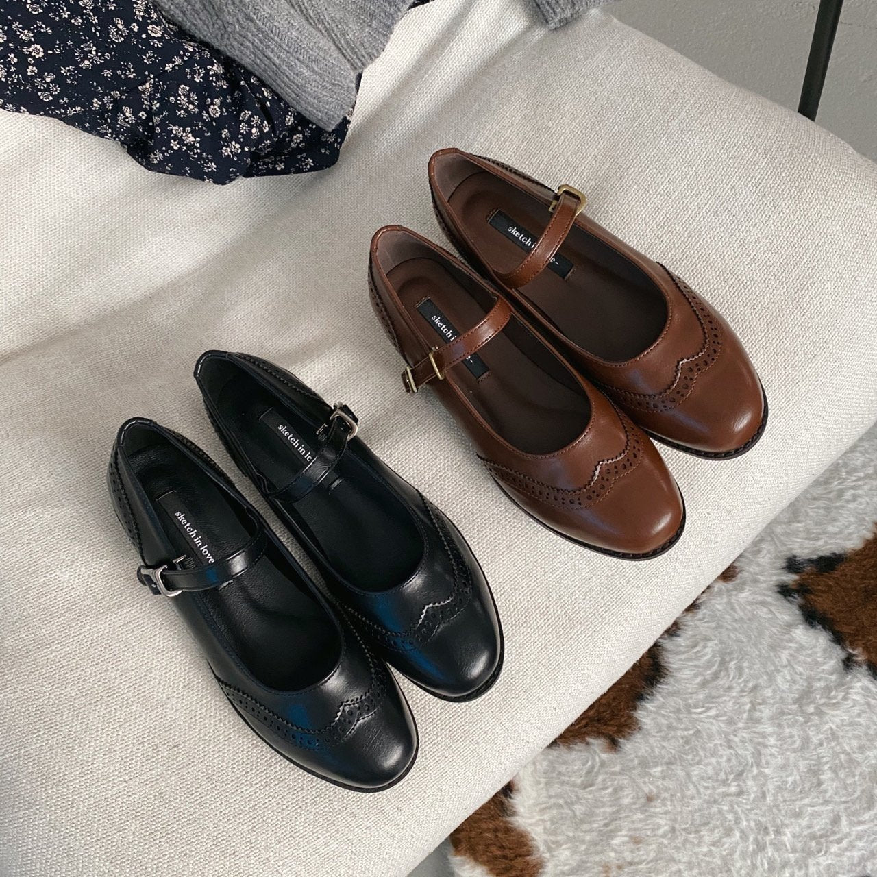 Vintage wingtip mary jane loafer