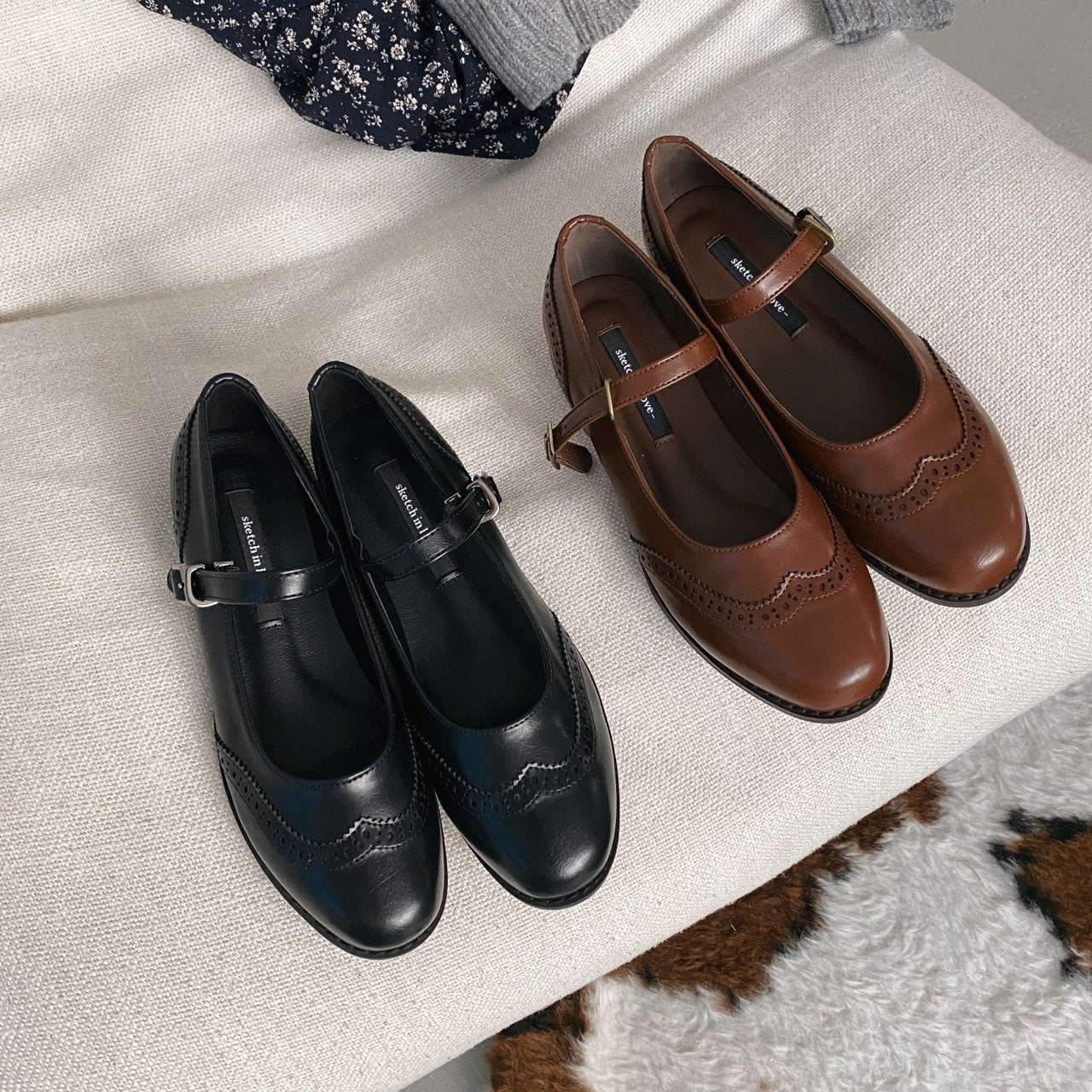 Vintage wingtip mary jane loafer