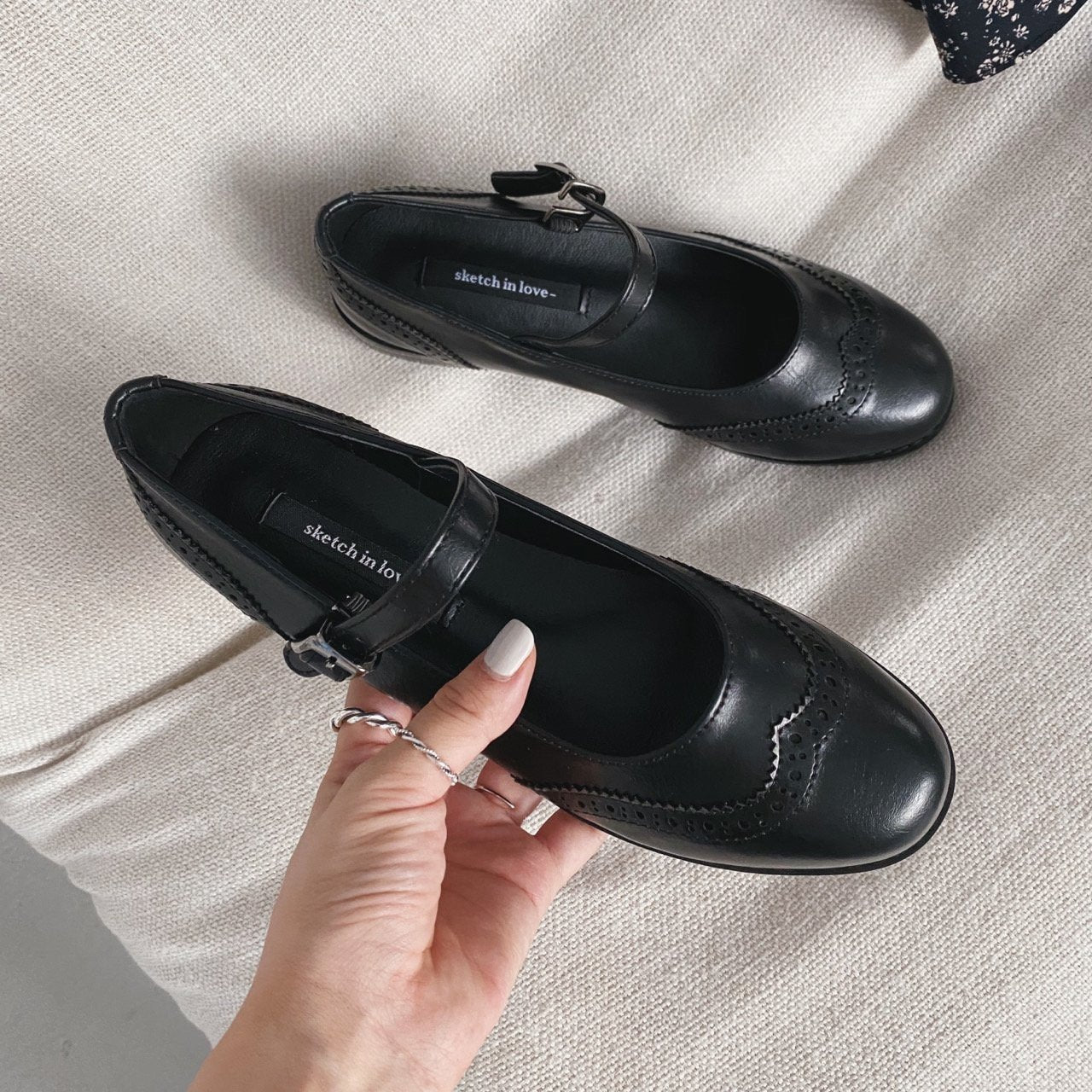 Vintage wingtip mary jane loafer