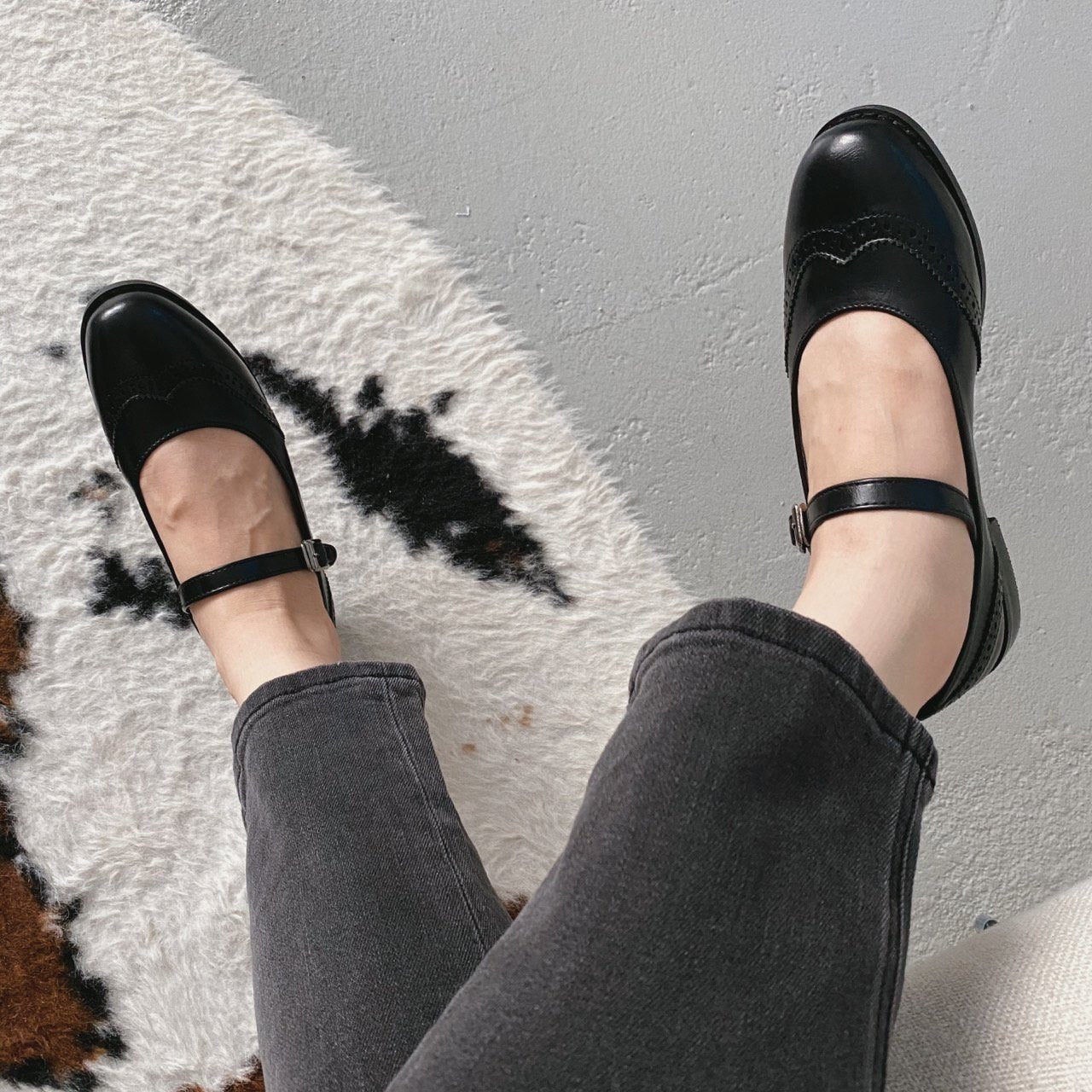 Vintage wingtip mary jane loafer