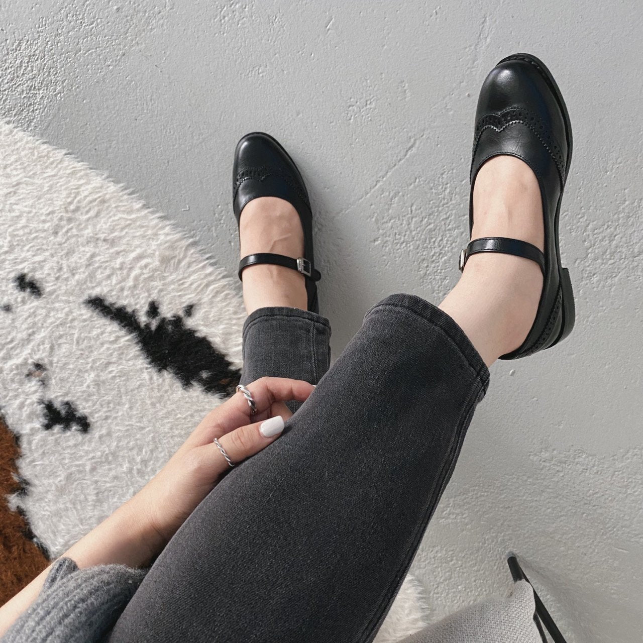 Vintage wingtip mary jane loafer