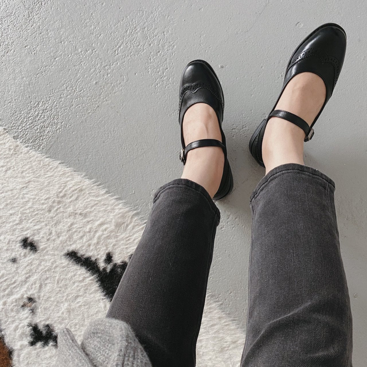 Vintage wingtip mary jane loafer